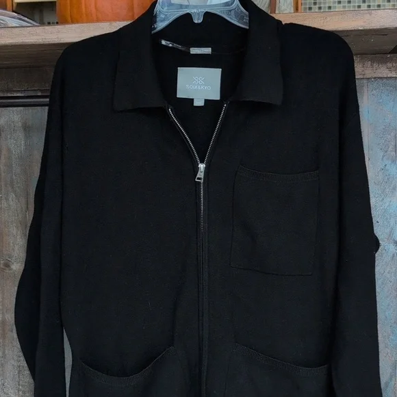 Soia & Kyo Black Full Zip Cardigan - Women's Medium - Picture 2 of 7